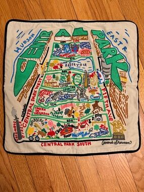 Central Park Hand embroidered Organic cotton Pillow Cover